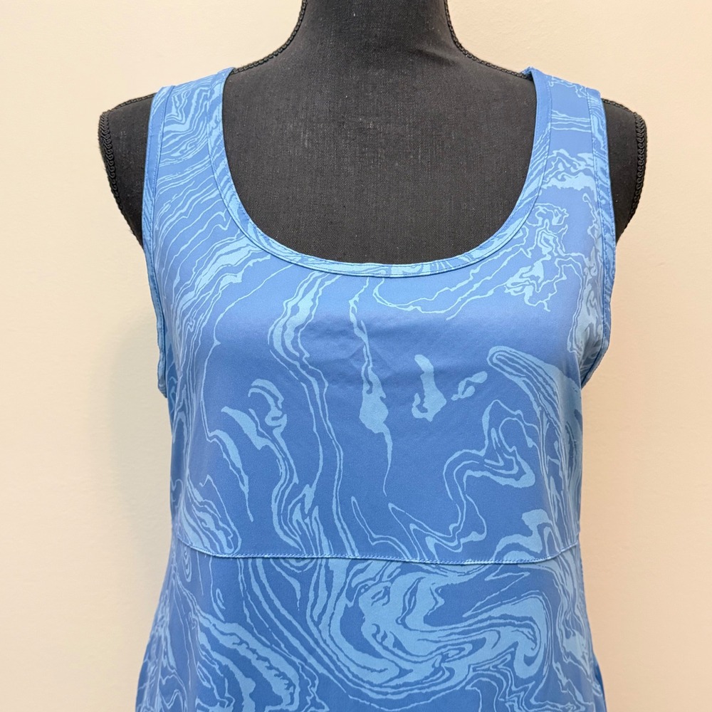 Columbia Freezer III Dress Blue Marble OmniFreeze Zero Cooling Sun Dress Women L - Picture 2 of 8